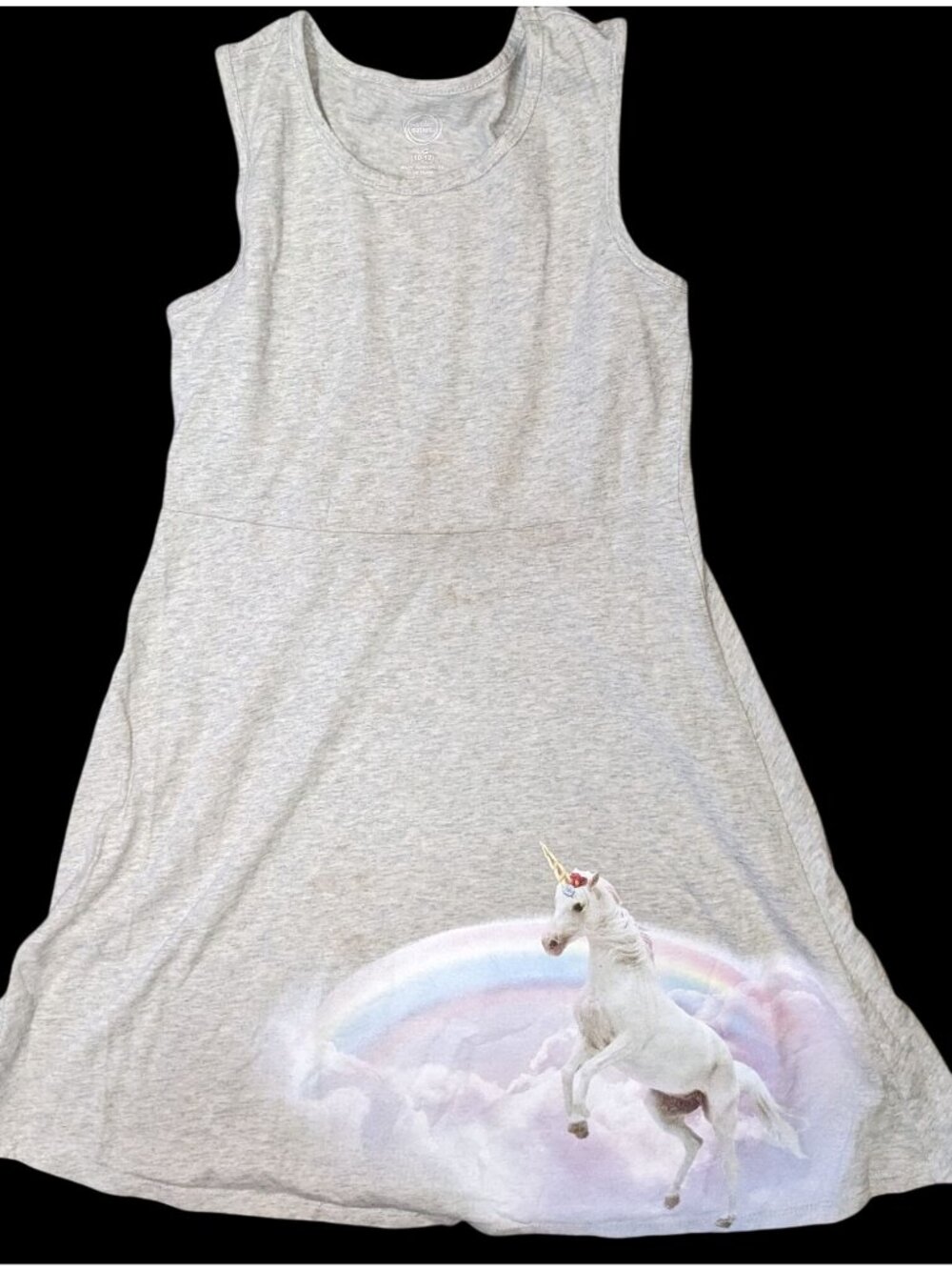 Wonder Nation Unicorn Skater Dress Kids Gray Fantasy Dress Twirl Dress Casual Cu